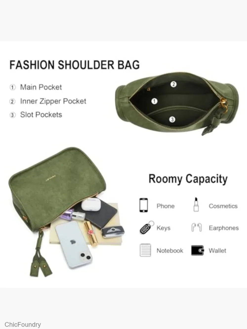 Women's Hobo Shoulder Bag Crossbody Purse with Removable Straps